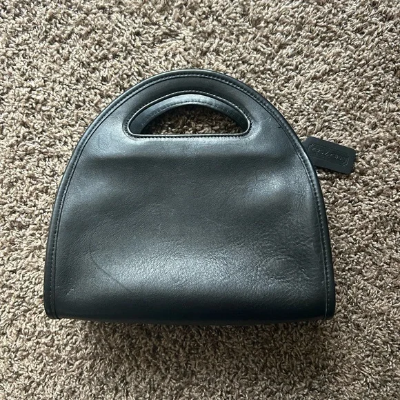 Vintage 90s Coach Black Leather Carousel Bag Handbag RARE *No strap* - Picture 1 of 16